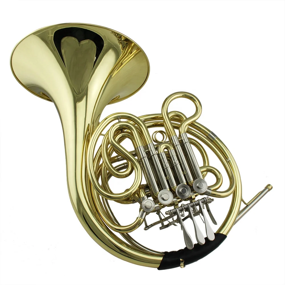 High quality Gold lacquer 4-key Double French Horn