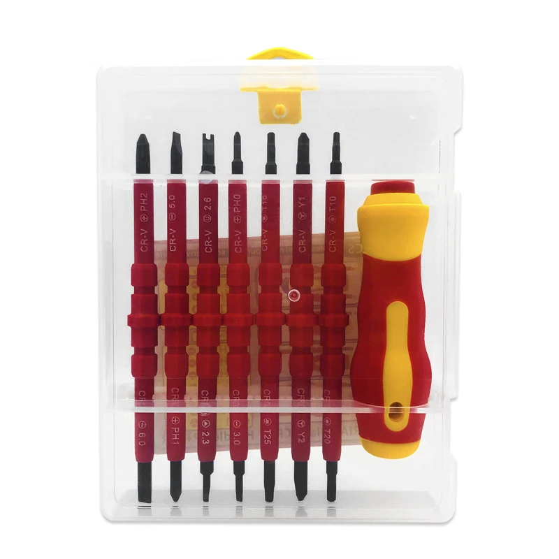 Chrome vanadium steel insulated screwdriver set electrical double headed screwdriver household office maintenance