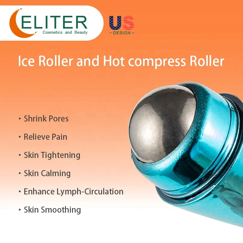 Eliter 2023 Hot Sell 3 In 1 Replaceable Portable Volcanic Oil Absorbing Roller Ice Roller Globe Jade Roller And Massager