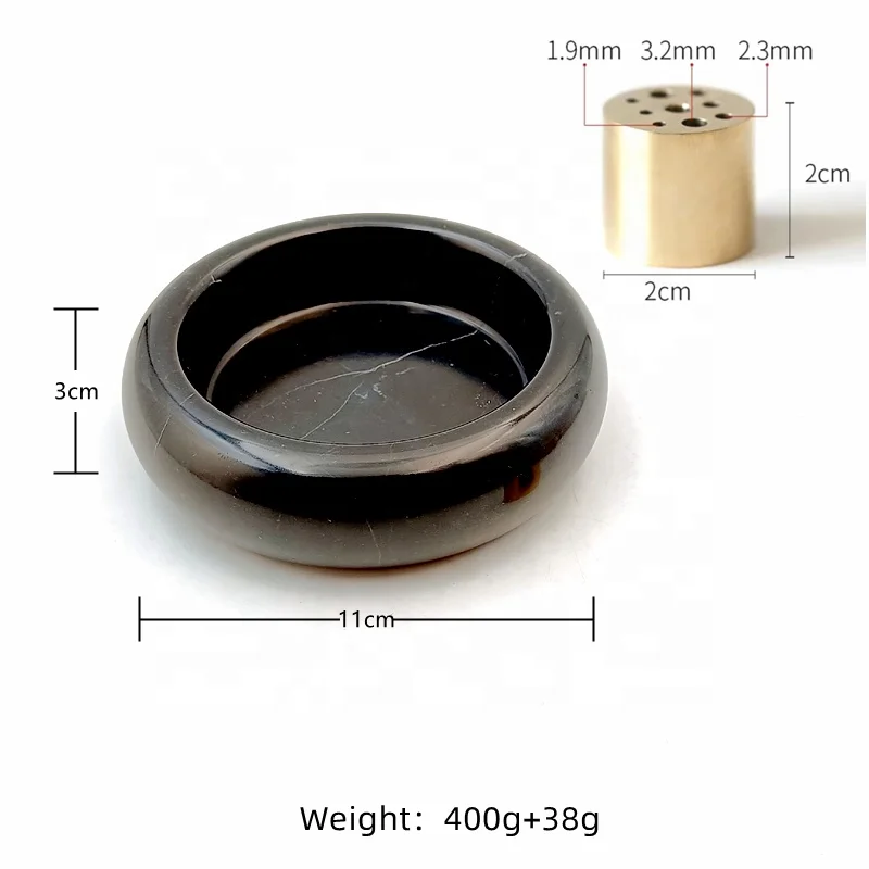 Meditation Beautiful Natural Marble Incense Burner Easy to Catch All The Incense Ashes