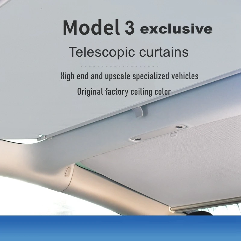 2024 Car interior accessories upgraded sun shade uv protection sunshade sunroof for tesla model 3 model Y