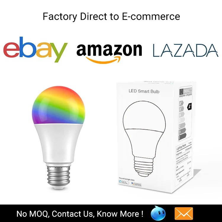 
2021 New Products A65 AC100-240V E26 E27 B22 13W 1500lm Smart WiFi Connection RGBW LED Bulb 