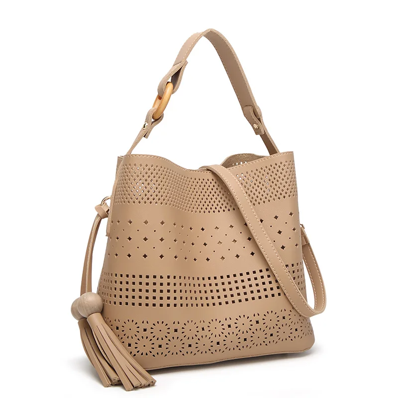 Wholesale Hollow Out Print Ladies PU Leather Female Handbags Artistic Custom Factory Luxury Leather Handbags