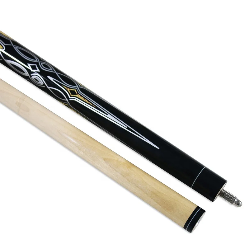 1/2 Pc Maple Wood Shaft With Leather Painting Pool Cue Billiard Sticks