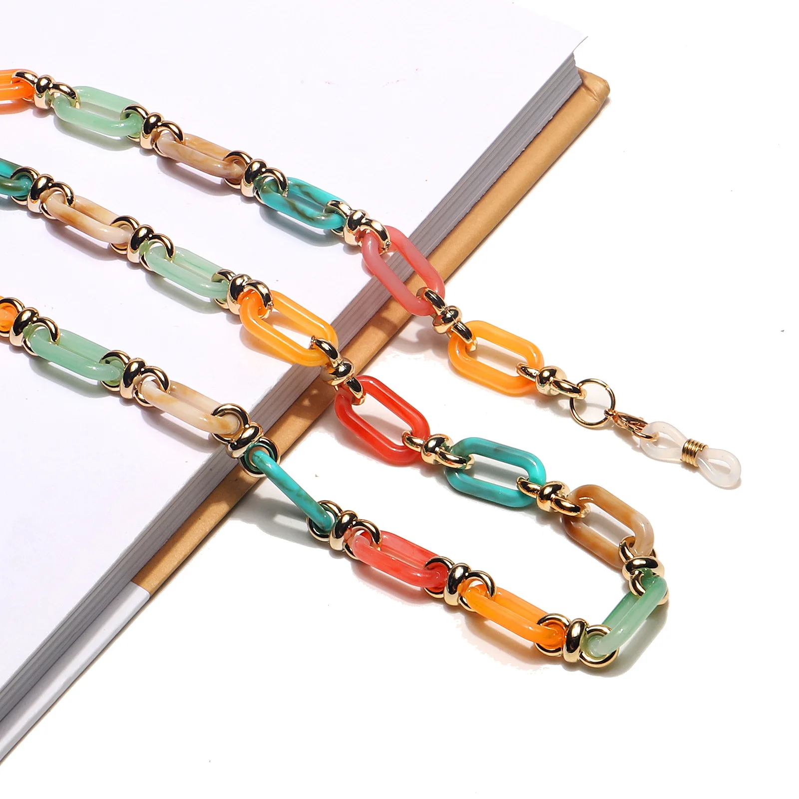 Wholesale New Fashion Jewelry Multicolor Acrylic Link Eyeglasses Chains For Women Hanging Neck Sunglasses Chains