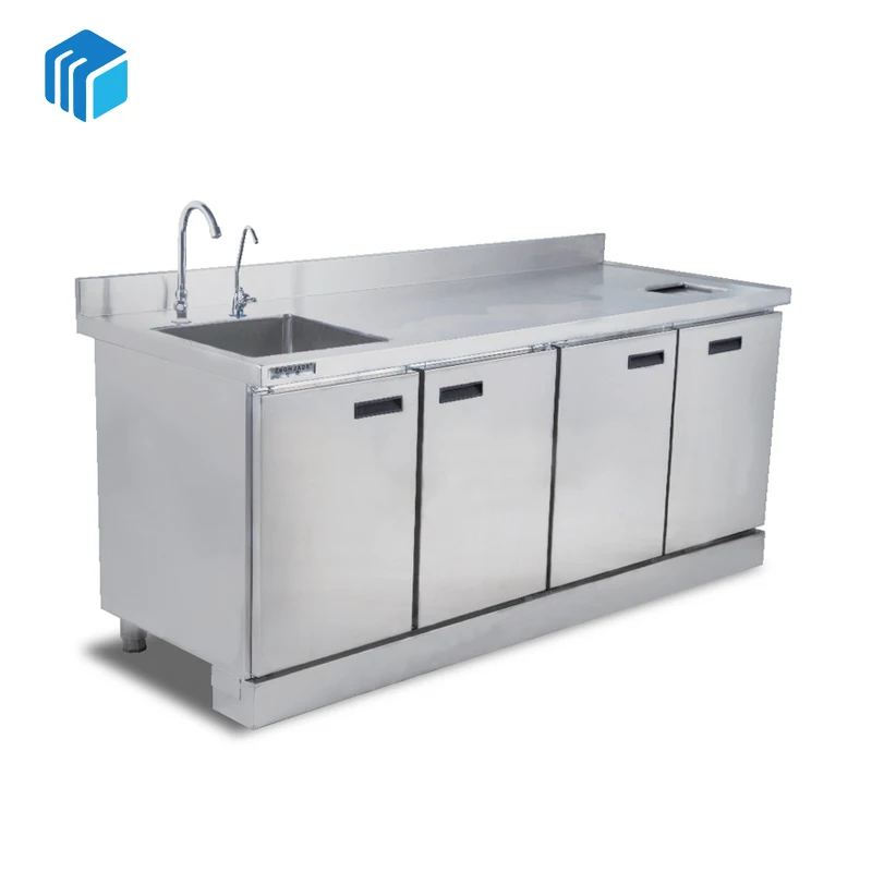 Bar Stainless Steel water bar Counter with sink/cup washer/trash can