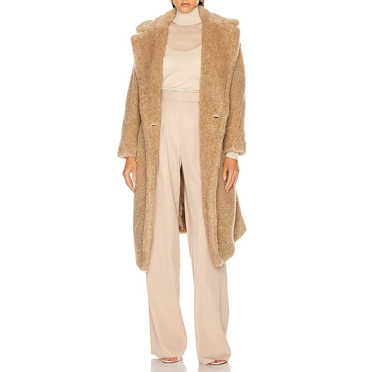 Latest fashion design high quality custom shearling fur coats for woman trendy