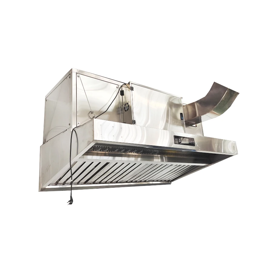 Commercial Kitchen Electrostatic precipitator ESP Clean Kitchen Hood Filter Kitchen Exhaust 2M Length Stainless Steel Hood