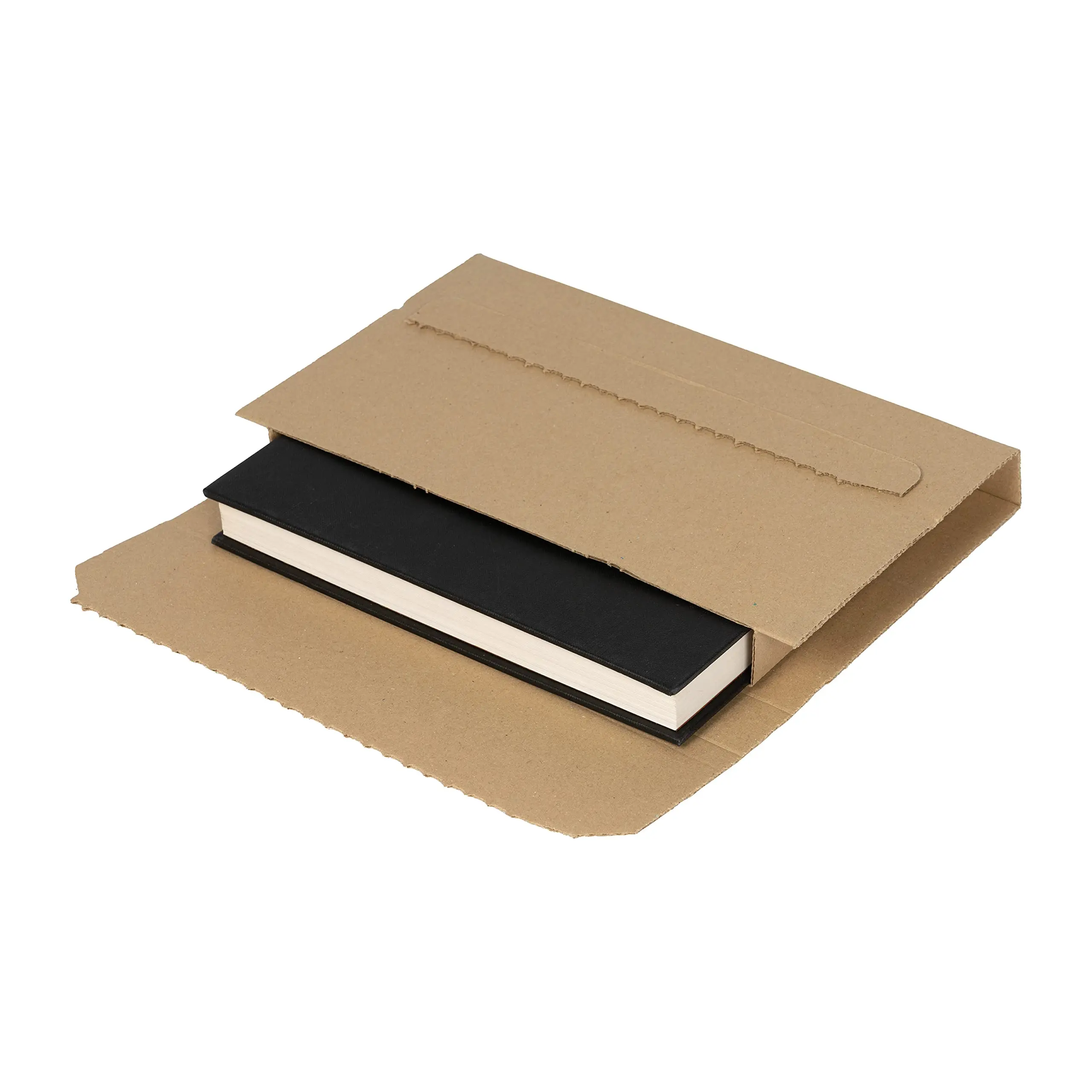 High quality strong hard 2mm E flute corrugated Cardboard Book Wrap Box Twist Mailer box for book packaging
