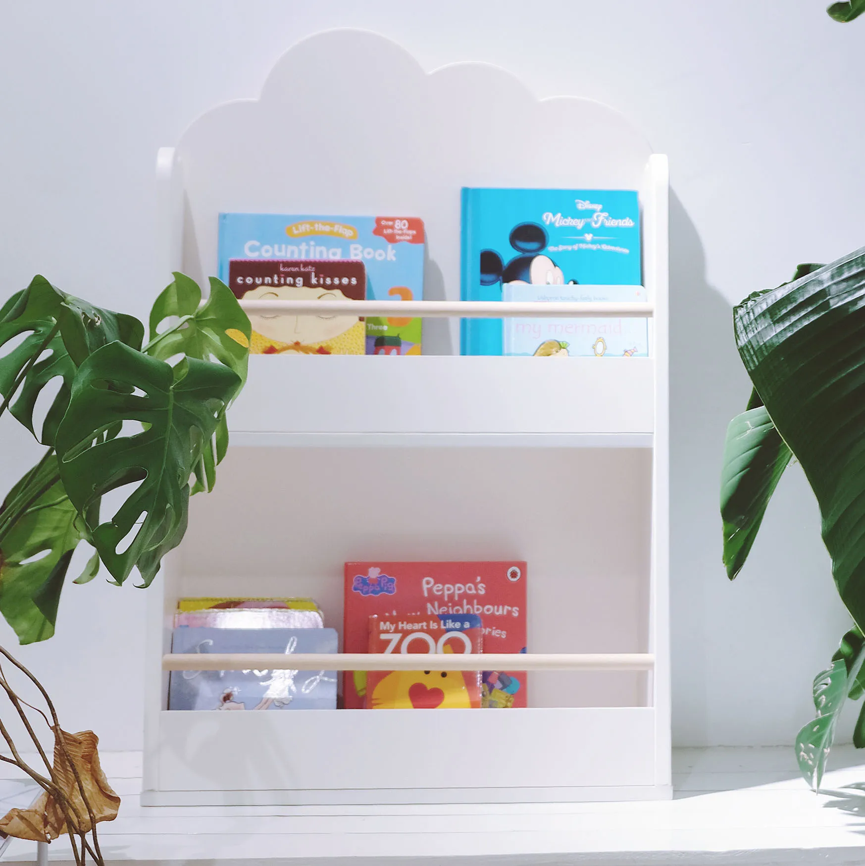 Детская книжная полка из массива дерева в форме облака, другая детская мебель