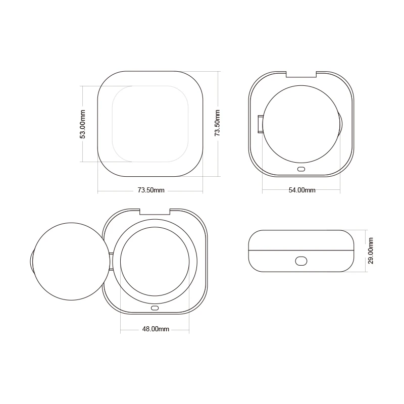 UV coating glossy bb cc cream compact powder case empty square air cushion foundation makeup container