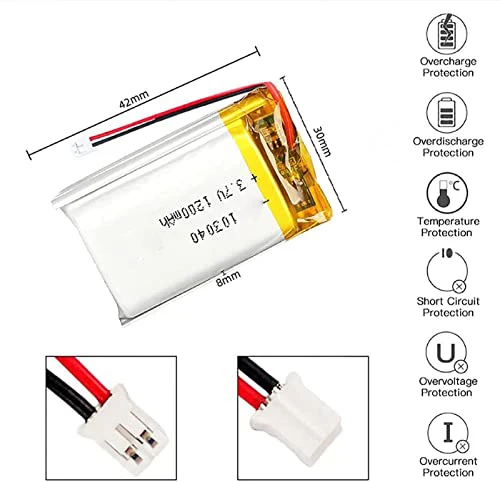 GPS Tracker lithium battery 621230 CB/IEC/UL certificated 3.7v 170mA li-polymer battery for telematic device