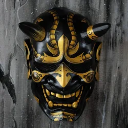 Latex Samurai Mask Japanese Cosplay Mask Soft Horror Rubber Anime Mask Halloween Costume Props Carnival Mascara