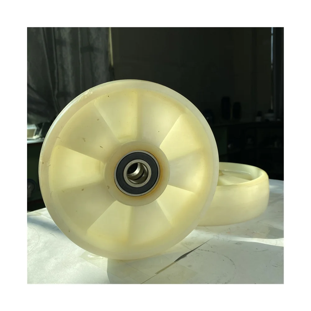 Aluminum Core Double Dall Bearing White Nylon Castor Wheel Loading 500kg Forklift Roller Casters Wheels