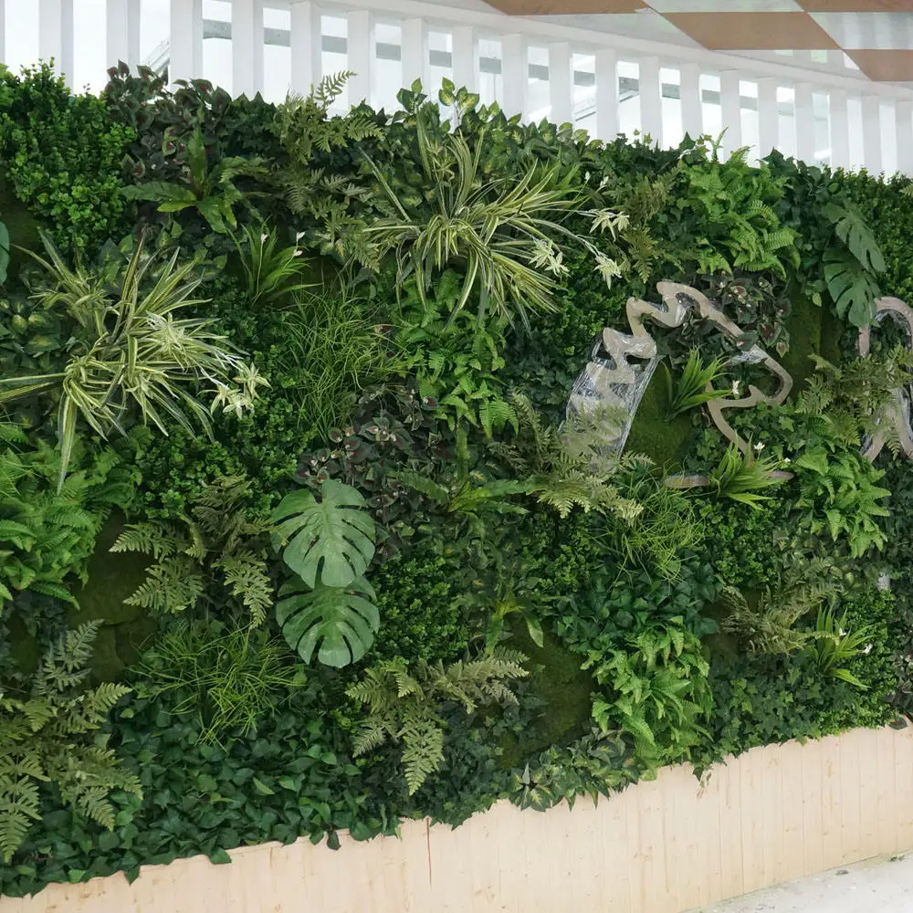 Anti-UV Plastic Artificial Boxwood wall grass panel plant green wall for indoor outdoor decoration