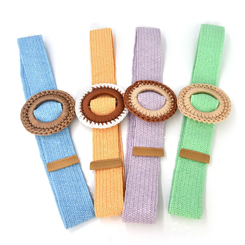 Новинка; Модная обувь в богемном стиле женские плетеный пояс платье из джинсовой ткани джинсы соломенная плетеная лента