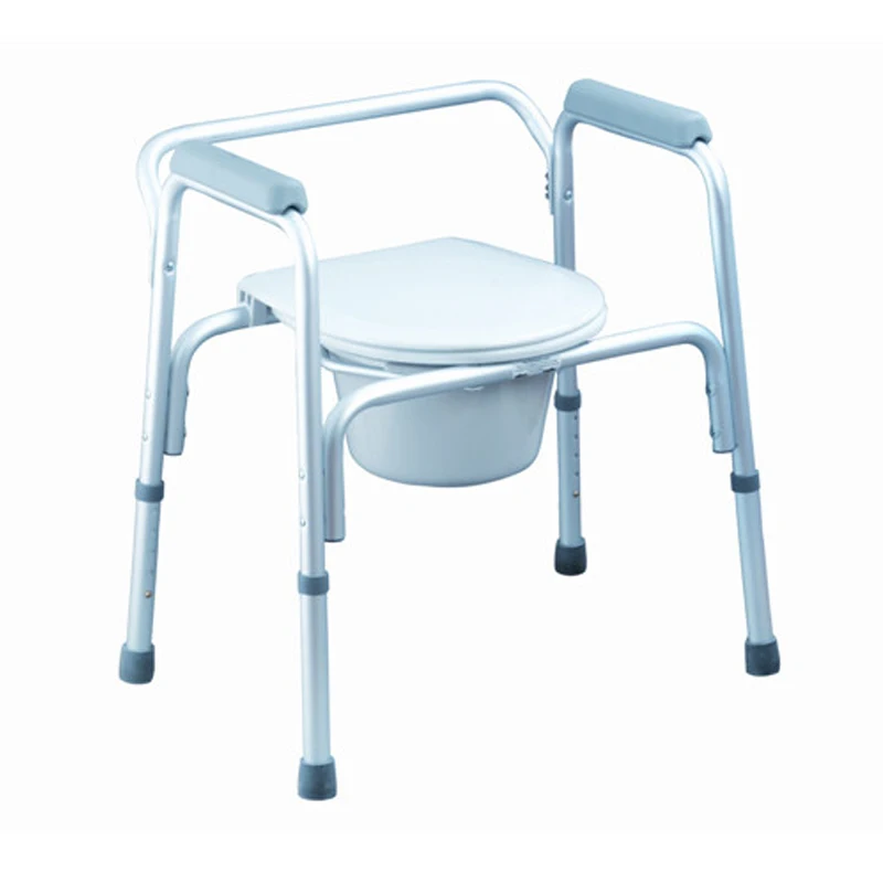 High quality backrest commode chair with 4 wheels