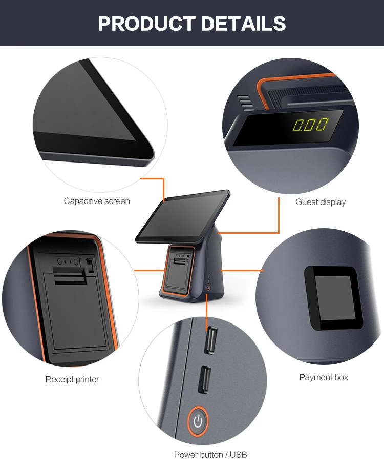 electronic cash register po android terminal cash register drawer android pda printer po food payment kiosk po cash register