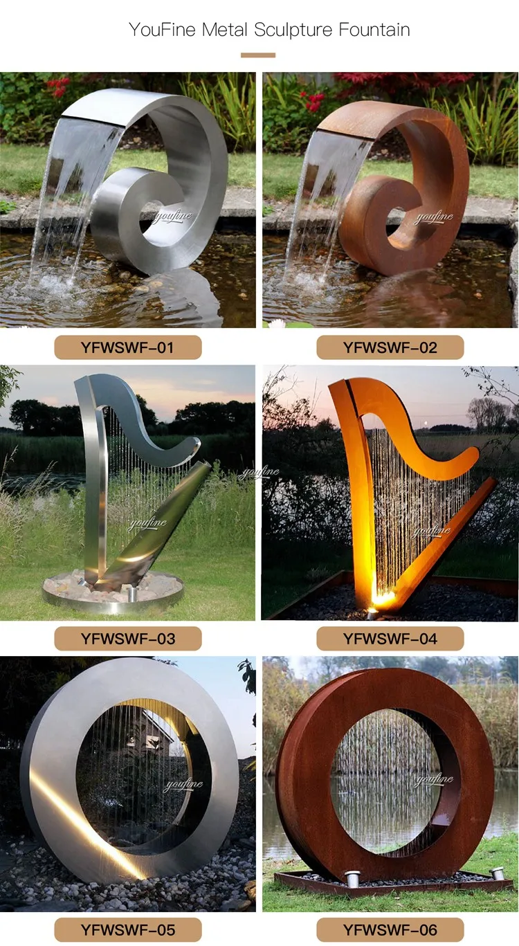  Statue Stainless Steel Sculpture Fountain