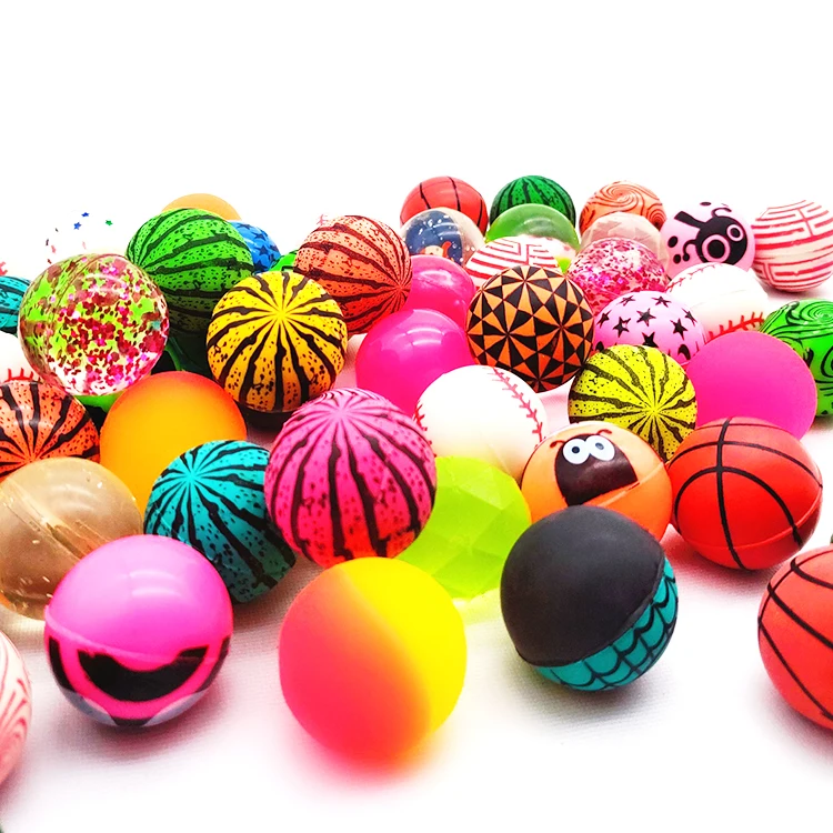 Hot Sale Mix Color Wholesale Cheap Colorful Bright  25mm 30mm  42mm 45mm 55mm Rubber Bouncy Ball