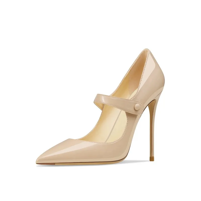 chaussures femmes talons Spring Summer 2023 New Fashion Women Vintage Dress Shoes Pointed toe Mary Jane Stiletto Heel Pumps