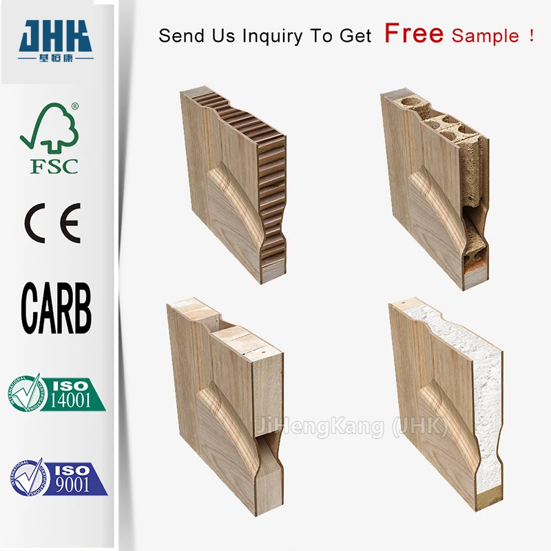 JHK-M01 N-red oak unfinished embossed raise panel Veneer interior wooden swing door modern wood door designs Good quality Modern
