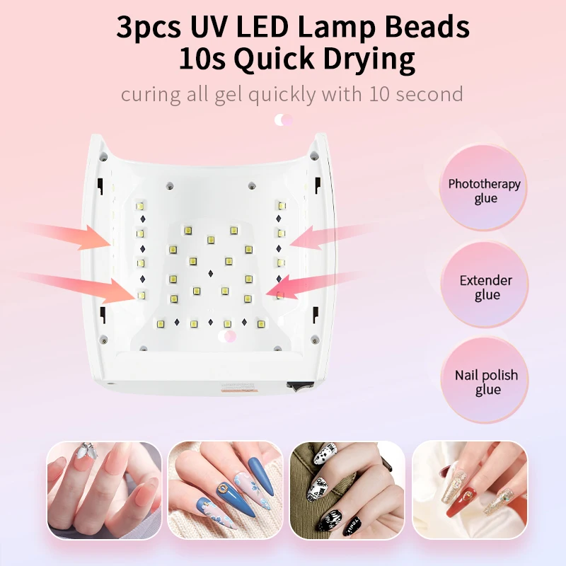 Upgraded version s10 Wireless Rechargeable with 66W 33 pcs led beads UV LED Lamp Nail Dryer Quick Drying Manicure Pedicure