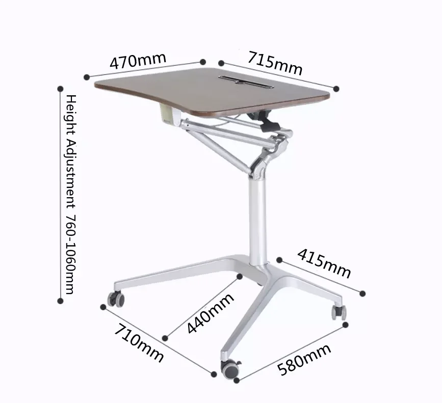 PM-LF01 Mobile work station adjustable gas spring lift sit stand office Desk