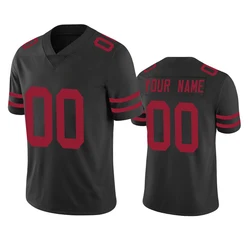 San Francisco #23 Christian McCaffrey 13 Brock Purdy 29 Talanoa Hufanga football Jersey