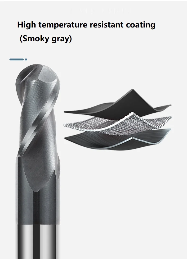 45/55/60/65 Degrees Carbide 2 Flutes Ball Nose Endmill Milling Cutter for Cnc Usage