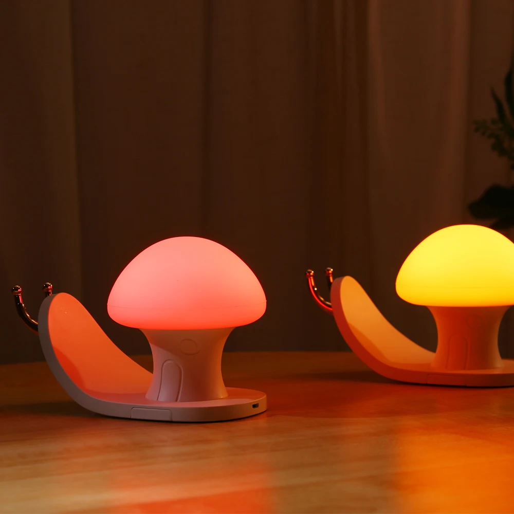 Mushroom Kids Touch Sensor Bedside RGB Night Light with Phone Holder