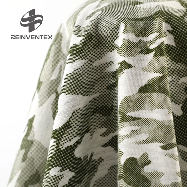 9204 Polyester rayon spandex camouflage leggings sports interlock jersey printed knitting fabric for tops