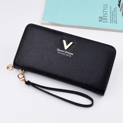 Factory Wholesale Fashion PU Leather Women Long Card Wallet