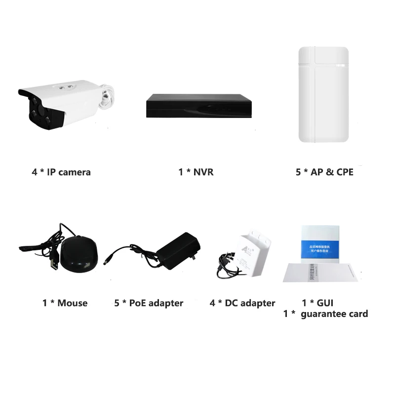 
long range wireless cctv system outdoor 4 channel cctv system nvr set 