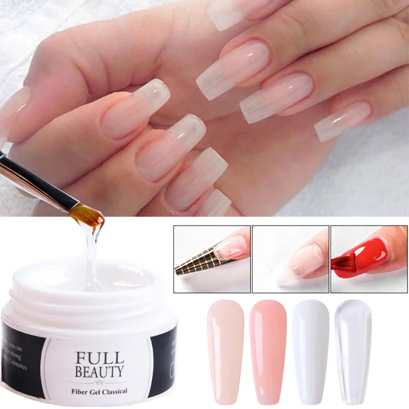 Hot Selling Colors UV Led 15ml Clear Pink Nail Tips Extension Poli Poly Gel