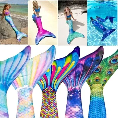The Mermaid Princess Dress Mermaid Tail Swimsuits For Girls And Adults With Flippers