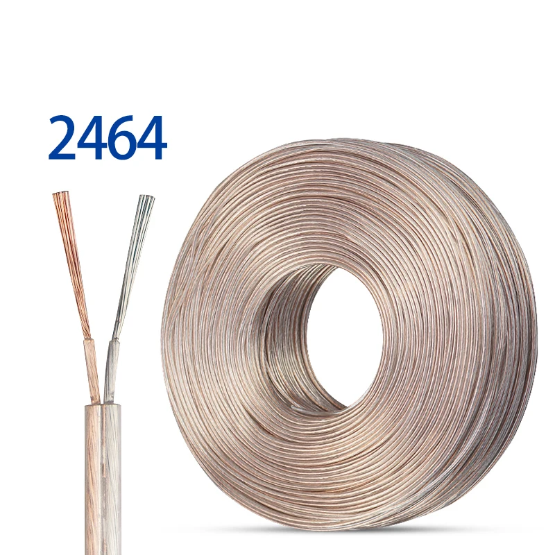 Parallel Cable Awm 2468 2core Electrical Wire PVC Cable Transparent Customization Certificated 2464 Style 22awg Copper Insulated