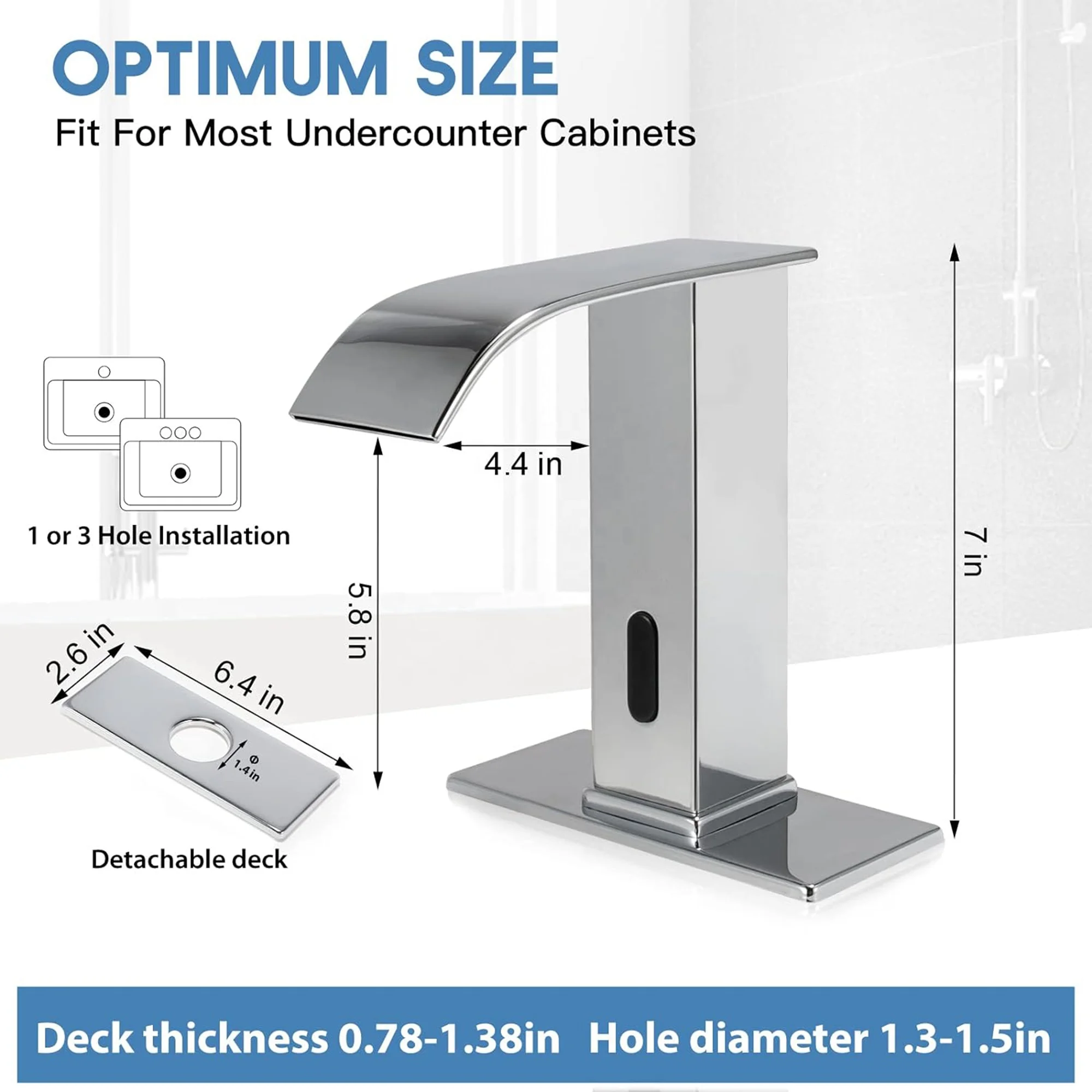 CYEN high quality temperature control quick installation chrome automatic sensor faucet touchless bathroom sink faucet