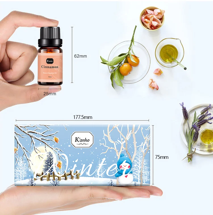 OEM Essential Oil Gift Set 6 Blends Cinnamon Vanilla Apple Cider Ginger Bread Aroma Diffuser Aromatherapy Essential Oil(New)