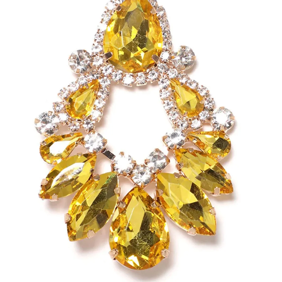 Kaimei 2023 Earring Fashion Jewelry 2023 New Rhinestone Earrings Exaggerated Luxury Water Drop Topaz Crystal Dangle Earrings