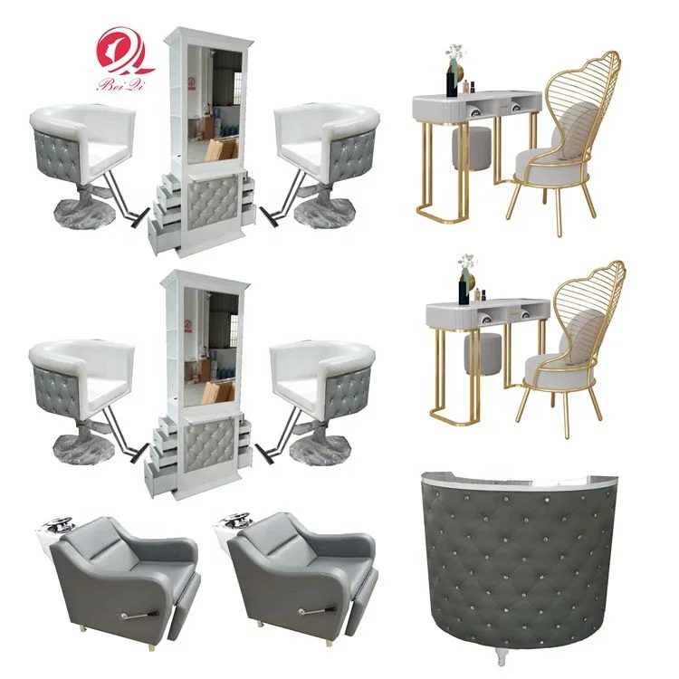 Silla de peluqueria salon furniture set grey hydraulic barber chair for hair salon
