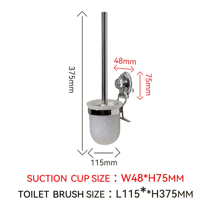 High-quality 304 stainless steel wall-mounted suction cups without drilling bathroom cleaning toilet brush
