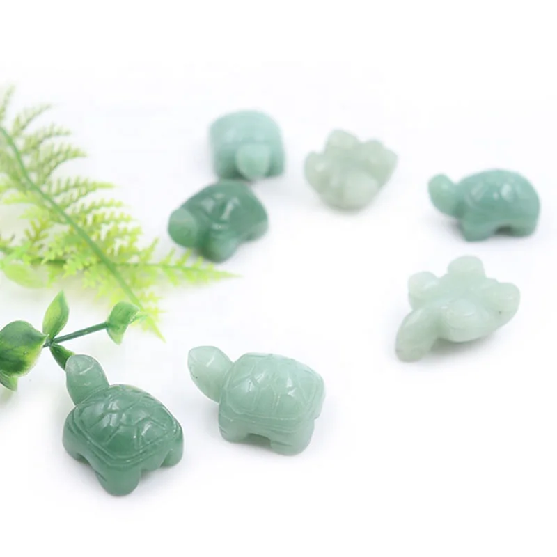 Natural Crystals Healing Stones Hand-Carved Small Crystal Animals Green Aventurine Turtle Carving Statue Figurine Stones Crafts