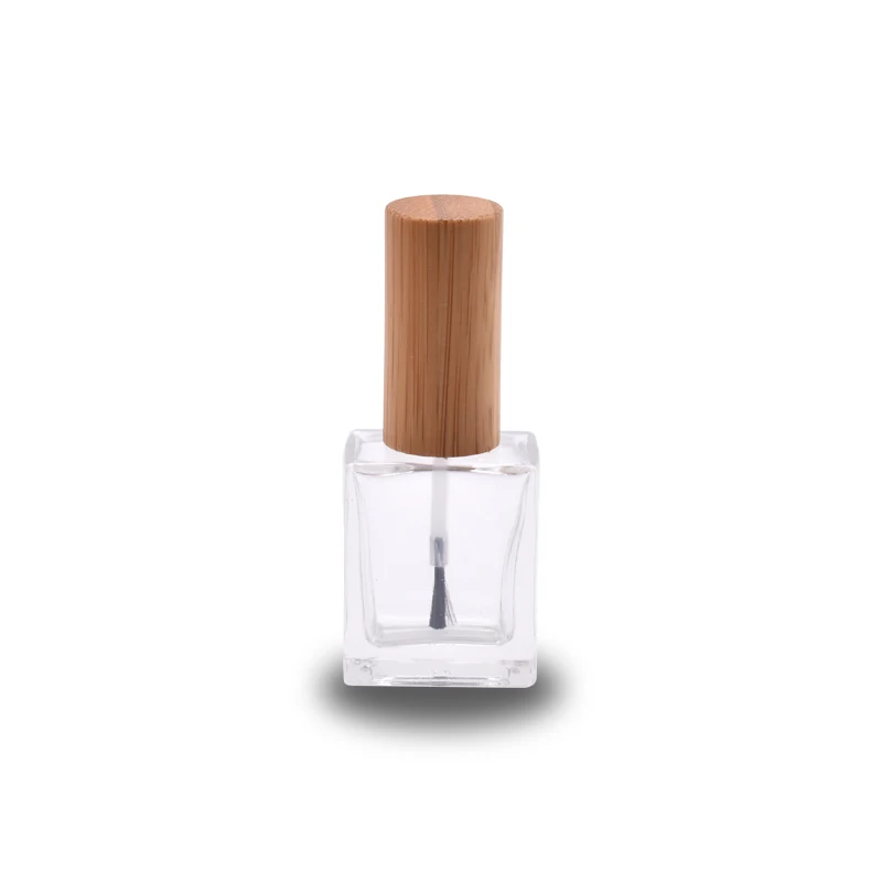 Luxury design Eco-friendly bamboo cap glass nail polish bottle supplier