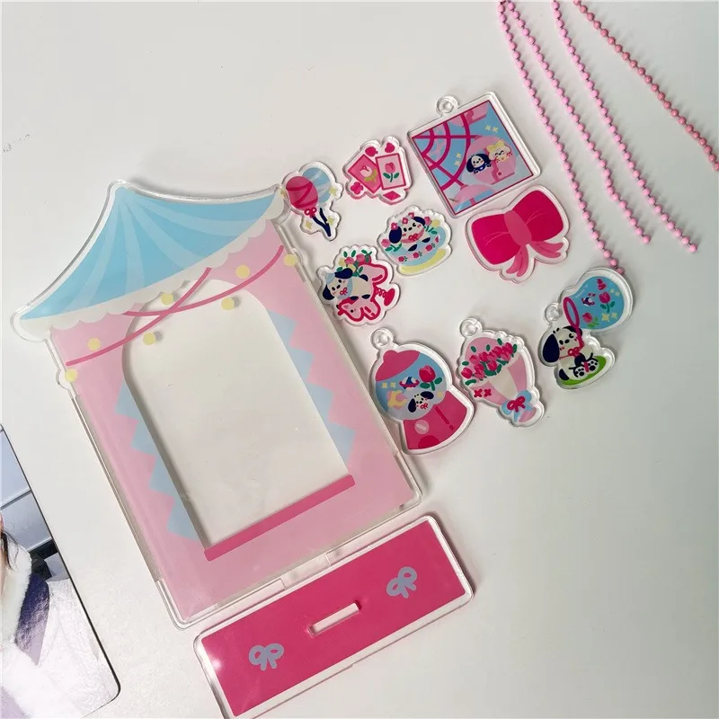 Acrylic Custom Stray Kids Plush Car Card Holder Photo Coaster Set With Holder