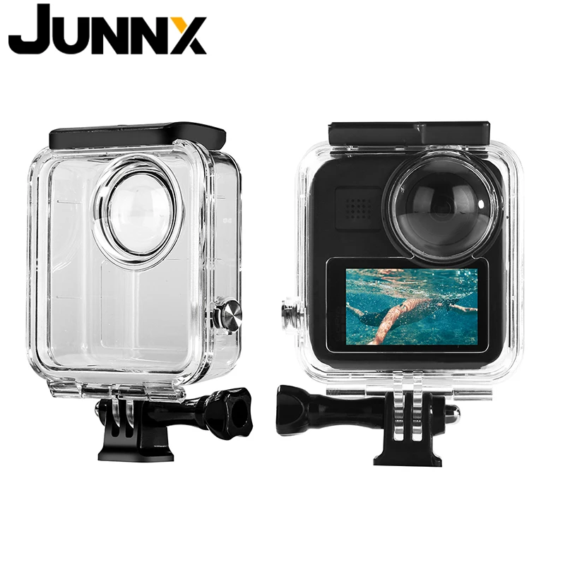 JUNNX 45m Underwater Diving Shockproof Housing Case for 360 Gopro Max Action Camera with Buckle Basic Mount & Screw