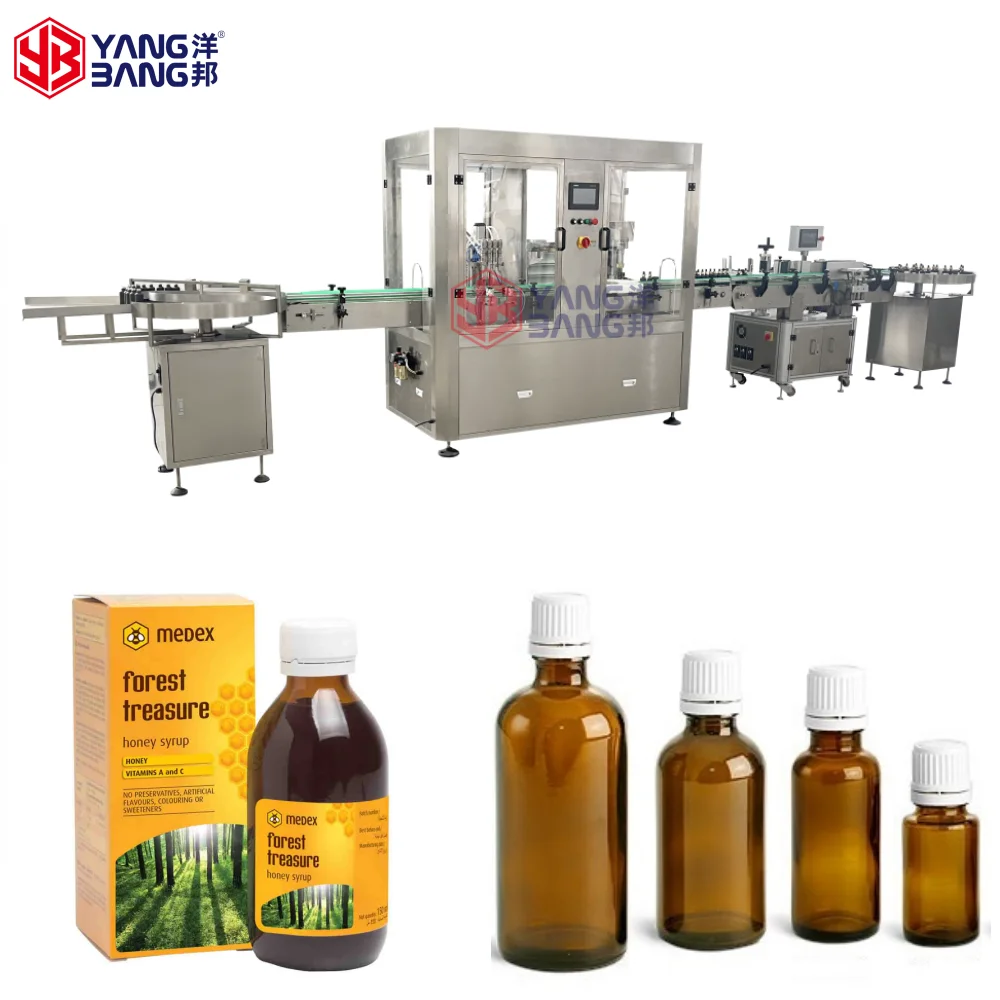 Fully Automatic Oral Liquid Glass Bottle Filling and Capping Production Line Syrup Bottle Washing Machine
