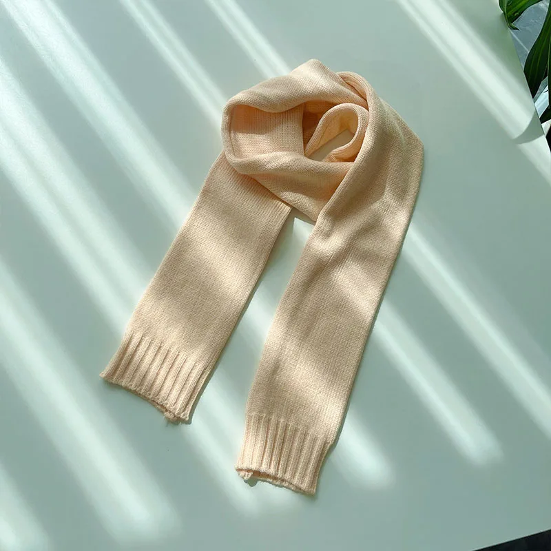 Оптовая продажа 2022 осенний однотонный вязаный теплый детский шарф для
