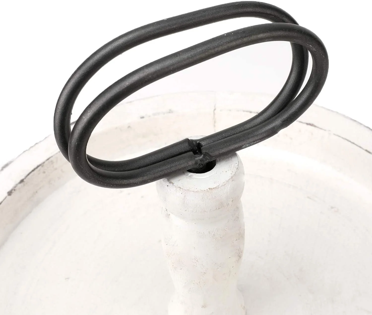 
2 Tiered Tray Wooden Stand- Two Tier Serving Tray with Double Metal Round Decorative Handle for Cake Cupcake, Cookie, Fruits, 