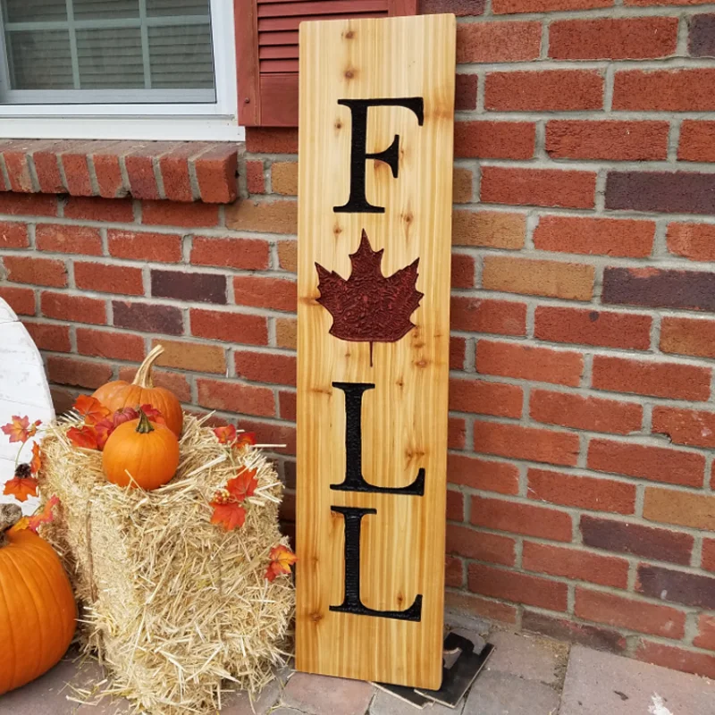 fall wooden decor Fall Leaf Wood Sign Handmade Fall Autumn Decor